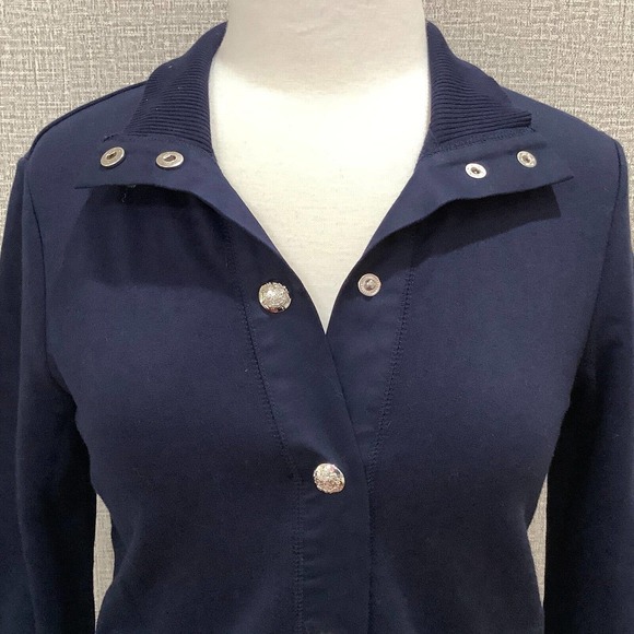 Ralph Lauren Womens Petite Casual Jacket Snap Up Navy Blue sz PS - Picture 6 of 9